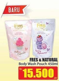 Promo Harga FRES & NATURAL Body Wash Dessert Collection Berry Macaron, Pink Cupcake 450 ml - Hari Hari