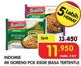 Promo Harga INDOMIE Mi Goreng 85 gr - Superindo