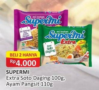 Promo Harga Supermi Extra Soto Daging /  Ayam Pangsit  - Alfamart