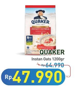 Promo Harga Quaker Oatmeal Instant 1200 gr - Hypermart