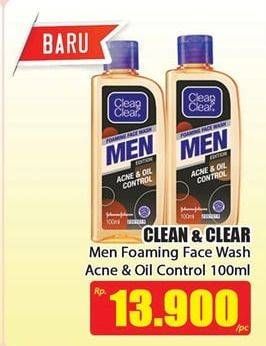 Promo Harga CLEAN & CLEAR Men Foaming Face Wash 100 ml - Hari Hari