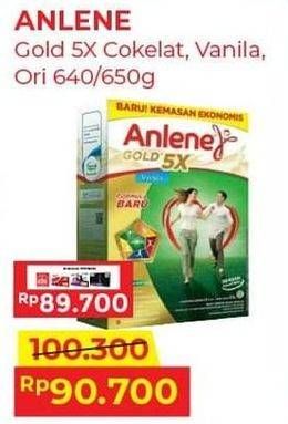 Promo Harga ANLENE Gold Plus 5x Hi-Calcium Original, Vanila, Coklat 650 gr - Alfamart