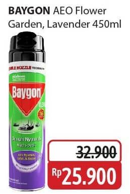 Promo Harga Baygon Insektisida Spray Flower Garden, Silky Lavender 450 ml - Alfamidi
