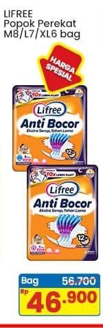 Promo Harga Lifree Popok Perekat Menyerap dan Kering M8, L7, XL6 6 pcs - Indomaret