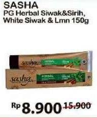 Promo Harga SASHA Toothpaste White Siwak Lemon, Siwak Sirih 150 gr - Alfamart