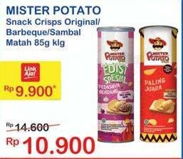 Promo Harga MISTER POTATO Snack Crisps Original, Sambal Matah, BBQ 85 gr - Indomaret