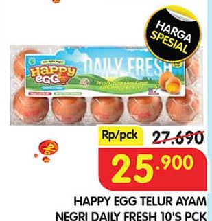 Promo Harga Happy Egg Telur Ayam Negeri 10 pcs - Superindo