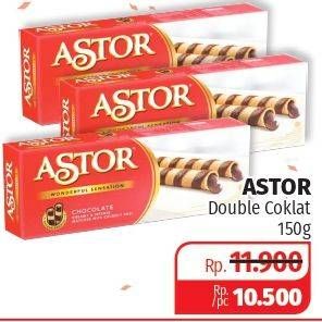Promo Harga ASTOR Wafer Roll Double Chocolate 150 gr - Lotte Grosir