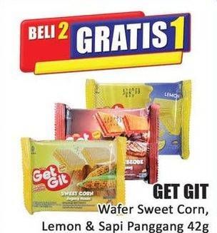 Promo Harga Get Git Wafer Sweet Corn, Lemon, Sapi Panggang 42 gr - Hari Hari