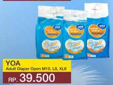 Promo Harga YOA Adult Diapers XL6, L8, M10 6 pcs - Yogya