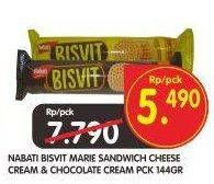 Promo Harga NABATI Bisvit Marie Sandwich Cheese Cream, Chocolate Cream 144 gr - Superindo