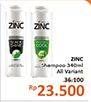 Promo Harga ZINC Shampoo All Variants 340 ml - Alfamidi