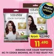Promo Harga MIRANDA Hair Color Tempation T4 Cookie Brownie, T7 Red Velvet per 3 sachet 20 ml - Superindo