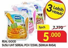 Promo Harga REAL GOOD Susu UHT All Variants per 3 pcs 125 ml - Superindo
