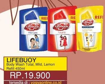Promo Harga LIFEBUOY Body Wash Lemon Fresh, Mild Care, Total 10 450 ml - Yogya