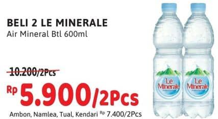 Promo Harga Le Minerale Air Mineral 600 ml - Alfamidi