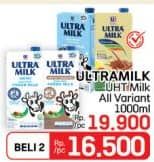 Promo Harga Ultra Milk Susu UHT All Variants 1000 ml - LotteMart