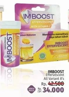Promo Harga IMBOOST Effervescent with Vitamin C All Variants 8 pcs - LotteMart
