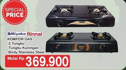 Promo Harga MIYAKO/RINNAI Kompor Gas 2 Tungku  - Hypermart