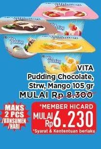Promo Harga Vita Pudding Pudding Stroberi, Mangga, Cokelat 105 gr - Hypermart