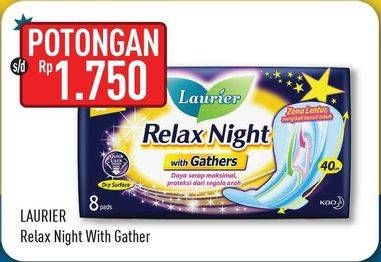 Promo Harga Laurier Relax Night Gathers 40cm  - Hypermart