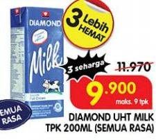 Promo Harga DIAMOND Milk UHT All Variants 200 ml - Superindo