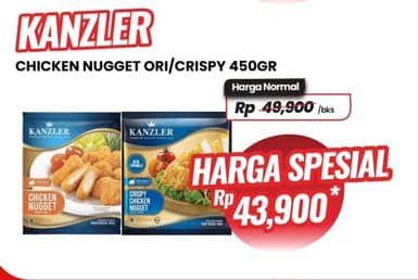 Promo Harga Kanzler Chicken Nugget Crispy, Original 450 gr - Carrefour