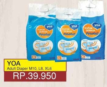 Promo Harga YOA Adult Diapers M10, L8, XL6  - Yogya