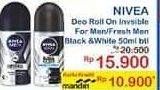 Promo Harga NIVEA MEN Deo Roll On Black White Invisible Fresh, Black White Invisible Original 50 ml - Indomaret