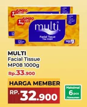 Promo Harga Multi Facial Tissue 1000 gr - Yogya