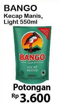Promo Harga BANGO Kecap Manis, Kecap Manis Light 550 mL  - Alfamart