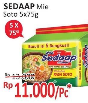 Promo Harga SEDAAP Mie Kuah Soto per 5 pcs 75 gr - Alfamidi