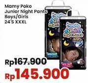 Promo Harga Mamy Poko Pants Junior Night XXXL24 24 pcs - Indomaret