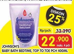Promo Harga JOHNSONS Baby Bath Bedtime, Top To Toe 400 ml - Superindo