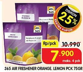 Promo Harga 365 Air Freshener Lemon, Orange 75 gr - Superindo
