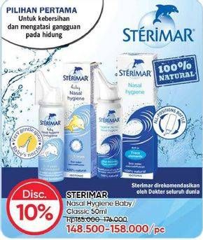 Promo Harga STERIMAR Nasal Hygiene Baby, Classic 50 ml - Guardian