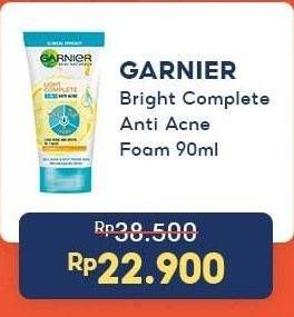 Promo Harga GARNIER Bright Complete 3-in-1 Anti Acne Facial Wash 90 ml - Indomaret