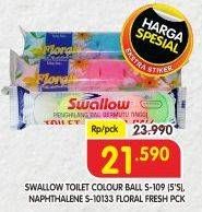 Promo Harga SWALLOW Naphthalene Floral Fresh S-10133, Toilet Colour Ball S-109 5 pcs - Superindo