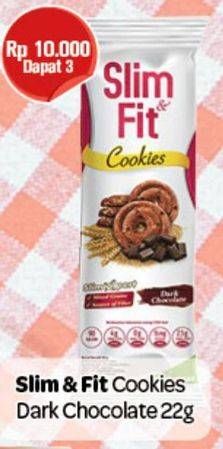Promo Harga SLIM & FIT Cookies Dark Coklat per 3 pcs 22 gr - Carrefour