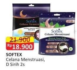 Promo Harga Softex Celana Menstruasi All Size Daun Sirih, Extra Size 2 pcs - Alfamart