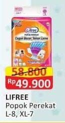 Promo Harga Lifree Popok Perekat Menyerap dan Kering XL7, L8 7 pcs - Alfamart