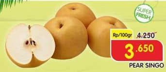 Pear Singo per 100 gr Diskon 14%, Harga Promo Rp3.650, Harga Normal Rp4.250