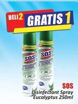 Promo Harga SOS Disinfectant Spray Eucalyptus 250 ml - Hari Hari