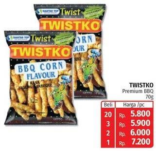 Promo Harga TWISTKO Snack Jagung Bakar Premium BBQ 70 gr - Lotte Grosir