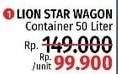Promo Harga LION STAR Wagon Container 50 ltr - LotteMart