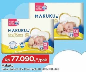 Promo Harga Makuku Dry & Care Celana XXL34, XL36 34 pcs - TIP TOP