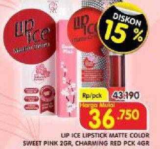 Promo Harga LIP ICE Matte Color Sweet Pink, Charming Red 2 gr - Superindo