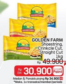 Promo Harga Golden Farm French Fries Straight, Crinkle, Shoestring 1000 gr - LotteMart