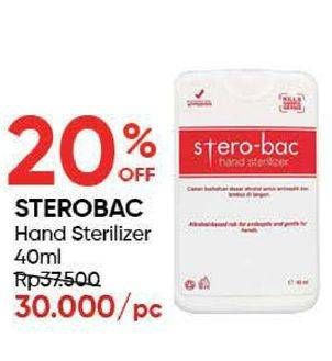 Promo Harga STEROBAC Hand Sterilizer 40 ml - Guardian