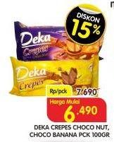 Promo Harga DUA KELINCI Deka Crepes Choco Nut, Choco Banana 100 gr - Superindo